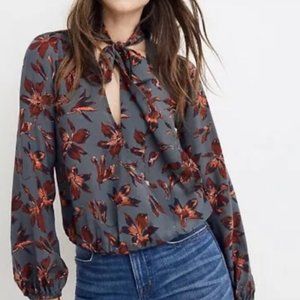 Madewell K5729 Silk Floral Winter Orchid Top Sz 3X